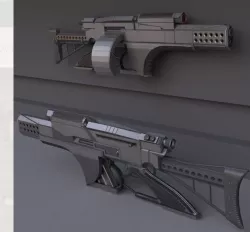 gun weapons high poly  material obj fbx mb ma files  Low-poly  3D model