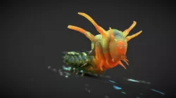 Horned Devil Caterpillar Low-poly  3D model