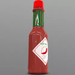 Hot Sauce Bottle Low-poly  3D model