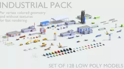  Industrial models pack Low-poly  3D model