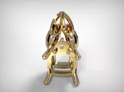 Jewelry Golden Encrusted Pendant With Ornament 3D print model