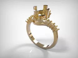 Jewelry Golden Encrusted Ring 3D print model