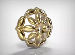 Jewelry Golden Flower Design Ornament Pendant 3D print model