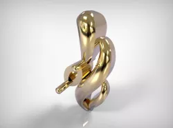 Jewelry Golden Ornamental Encrusted Pendant  3D print model