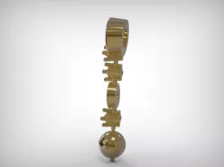 Jewelry Golden Pendant Round Shaped Ornament 3D print model