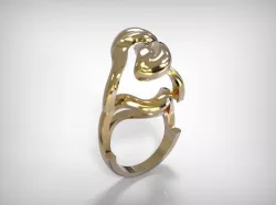 Jewelry Golden Ring Leave Shaped  3D print model