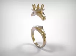  Jewelry Golden Ring Oval Shaped  3D print model