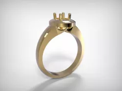 Jewelry Golden Ring Round Top  3D print model