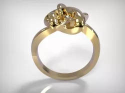 Jewelry Golden Ring Twisted Knot Chain Design 3D print model