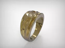Jewelry Golden Ring With Ornament  3D print model