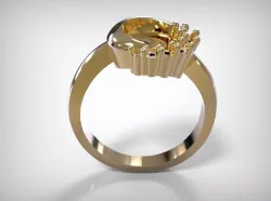 Jewelry Golden Round Design Ring 3D print model
