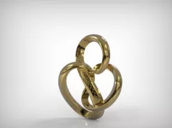 Jewelry Golden Twisted  Ornamental Pendant 3D print model