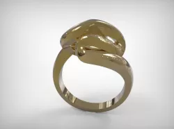 Jewelry Golden Twisted Ring 3D print model