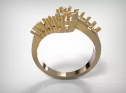 Jewelry Golden Wave Design Ring  3D print model