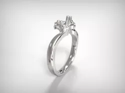 Jewelry Silver Flower Shaped Round Ring  3D print model