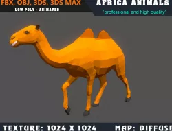 Low Poly Camel Cartoon 3D Model Animated - Game Ready Low-poly  3D model