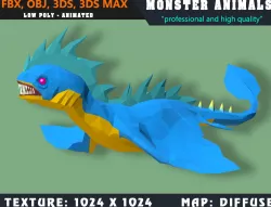 Low Poly Tonos Monster 60 Animated - Game Ready Low-poly  3D model