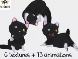 Lowpoly Toon Cats Low-poly  3D model