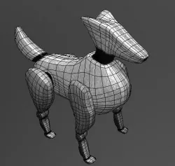 Mechanical wolf Low-poly  3D model