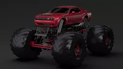 Monster Truck Dodge Challenger Demon 3D model
