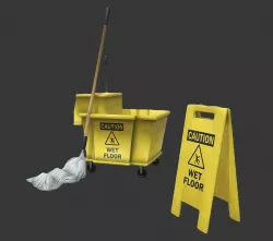 Mop Bucket Game Ready Low-poly  3D model