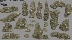 mossy rocks 3D model