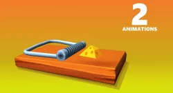 Mouse Trap Animated Low-poly  3D model