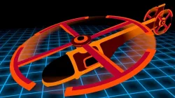 Neon Helicopter - Animated 3D model