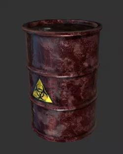 Oil Drum Barrel Chemical Hazard Low-poly  3D model