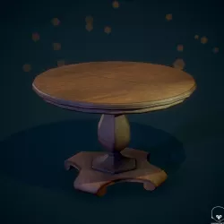 Old wooden table Low-poly  3D model