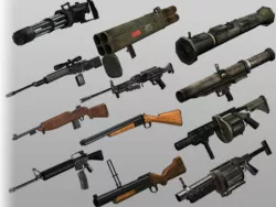 PACK Low-poly 12 weapons Low-poly  3D model
