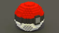Pokeball Voxel Model Low-poly  3D model