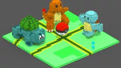 Pokemon Go Voxel Scene Low-poly  3D model