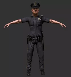 Police Officer Game Ready Low-poly  3D model