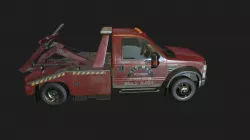 Red Tow Truck Low-poly  3D model