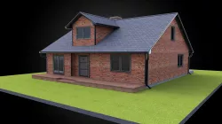 Residential style home fully modeled exterior architecture  3D model
