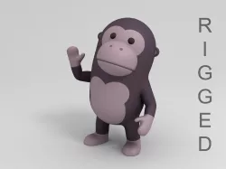 Rigged Cartoon Gorilla 3D model