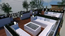 roof top terrace lounge bar Low-poly  3D model