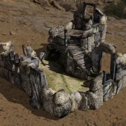 Ruined Trollhouse in fbx format Low-poly  3D model