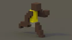 Running Man Voxel Model Low-poly  3D model