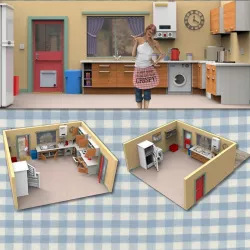 Sallys Kitchen in fbx format 3D model