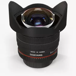 Samyang 8mm  f 3-5 AS IF UMC Fish-eye CS II AE Nikon F Lens Low-poly  3D model