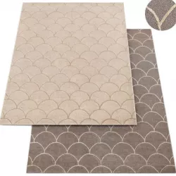 Scallop Wool Rug RH Baby and Child carpet 3D model