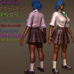 School Girl Comes with Rig  Low-poly  3D model