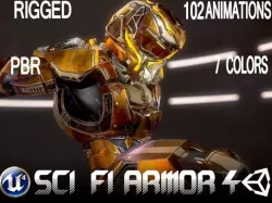 Sci-Fi Armor 4 Low-poly  3D model