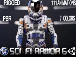 Sci-Fi Armor 6 Low-poly  3D model