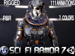Sci-Fi Armor 7 Low-poly  3D model