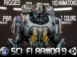 Sci-Fi Armor 9 Low-poly  3D model