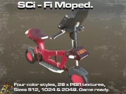 SCi-Fi Moped Low-poly  3D model