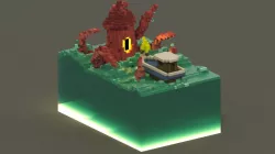 Sea Monster Voxel Scene Low-poly  3D model
